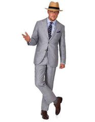 Linen Suit - Mens Summer Suits Grey   Color - Beach Wedding - Men's Tuxedo USA