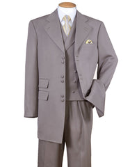 Mens 6 Button Double Breasted Vest Zoot Suit in Taupe - Men's Tuxedo USA