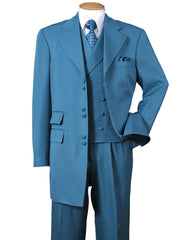 Mens 6 Button Double Breasted Vest Zoot Suit in Turquoise - Men's Tuxedo USA