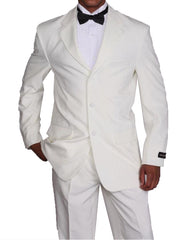 Mens Traditional 3 Button Polyester Tuxedo in Ivory - Men's Tuxedo USA