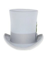 Victorian Steampunk Top Hat - 1800 19th Century - Dressy Loden Felt Top Light Grey Wool Hat