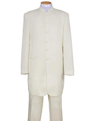 Mens 6 Button Long Style Mandarin Collar tuxedo in Cream - Men's Tuxedo USA