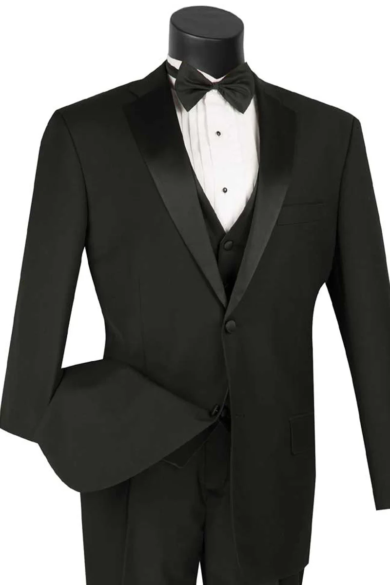 Mens Gray Tuxedo - Grey Wedding Suit-Mens 2 Button Vested Classic Tuxedo In  Grey - Men's Tuxedo USA