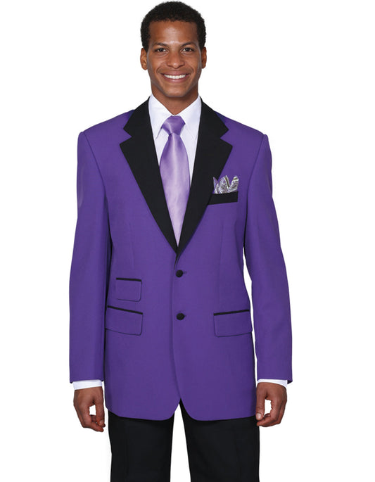 Mens 2 Button Black Lapel Prom Tuxedo in Purple - Men's Tuxedo USA