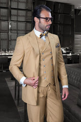 Statement Suit - Statement Italy Suit - Wool Suit - Statement Men's Outlet 100% Wool Suit - Unique Double Breasted Vest - Men's Tuxedo USA