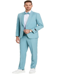 Blue Prom Suit - Blue Homecoming Outfits For Guys Skinny Fit Pant Aqua Blue - Men's Tuxedo USA