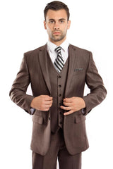 Brown Wedding Suit - Jacket + Pants - Brown Tuxedo - Brown Groomsmen Modern Fit Suit - Men's Tuxedo USA