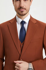 Brown Wedding Suit - Jacket + Pants - Brown Tuxedo - Brown Groomsmen Classic Suit - Men's Tuxedo USA