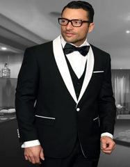 Mens Black Shawl Lapel Tailored Fit Tuxedo