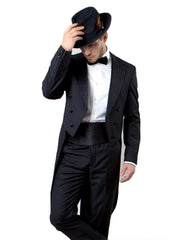 Mens Classic Wool Tail Tuxedo in Black - Men's Tuxedo USA