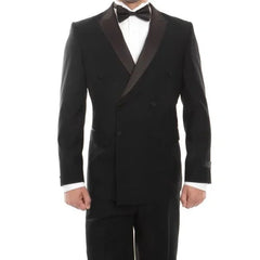 Double Breasted Black Mens Tuxedo by Bryan Michaels - Men's Tuxedo USA