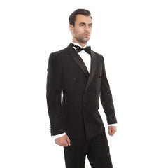 Double Breasted Black Mens Tuxedo by Bryan Michaels - Men's Tuxedo USA