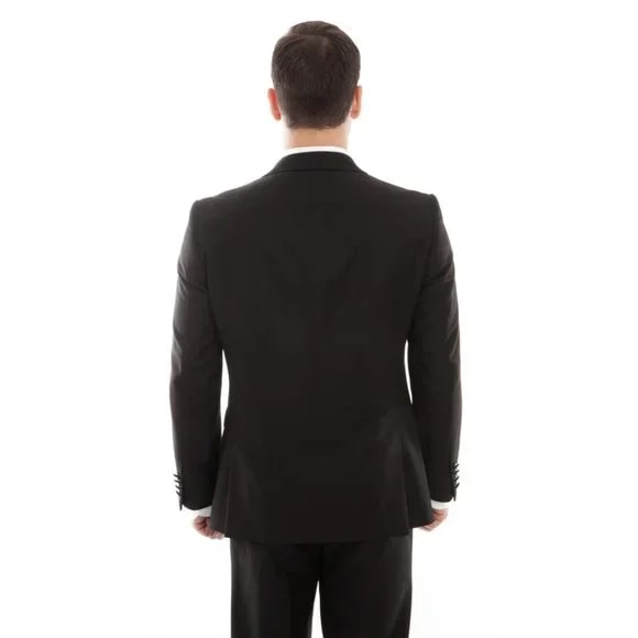 Double Breasted Black Mens Tuxedo by Bryan Michaels - Men's Tuxedo USA