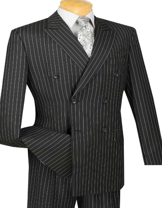 1920s Mens Suit - 1920s Mens Outfit - 1920s  costume  Bold Pinstripe  Suit Black - Men's Tuxedo USA