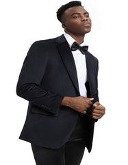 Mens Velvet Dinner Jacket - Velvet Tuxedo Jacket in Color Black