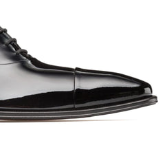 Mezlan Men's Shoes Black Patent Leather Cap Toe Oxfords - Men's Tuxedo USA