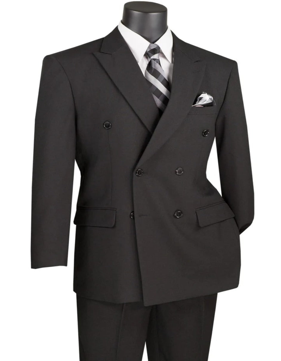 Pleated Suit - Mens Suits With Pleated Pant -  Regular Fit Suit - Black Suit - Men's Tuxedo USA