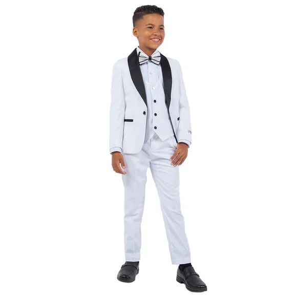 New Stacy Adams Boys Black Tuxedo Set, 5-Piece Black Shawl Collar - Men's Tuxedo USA