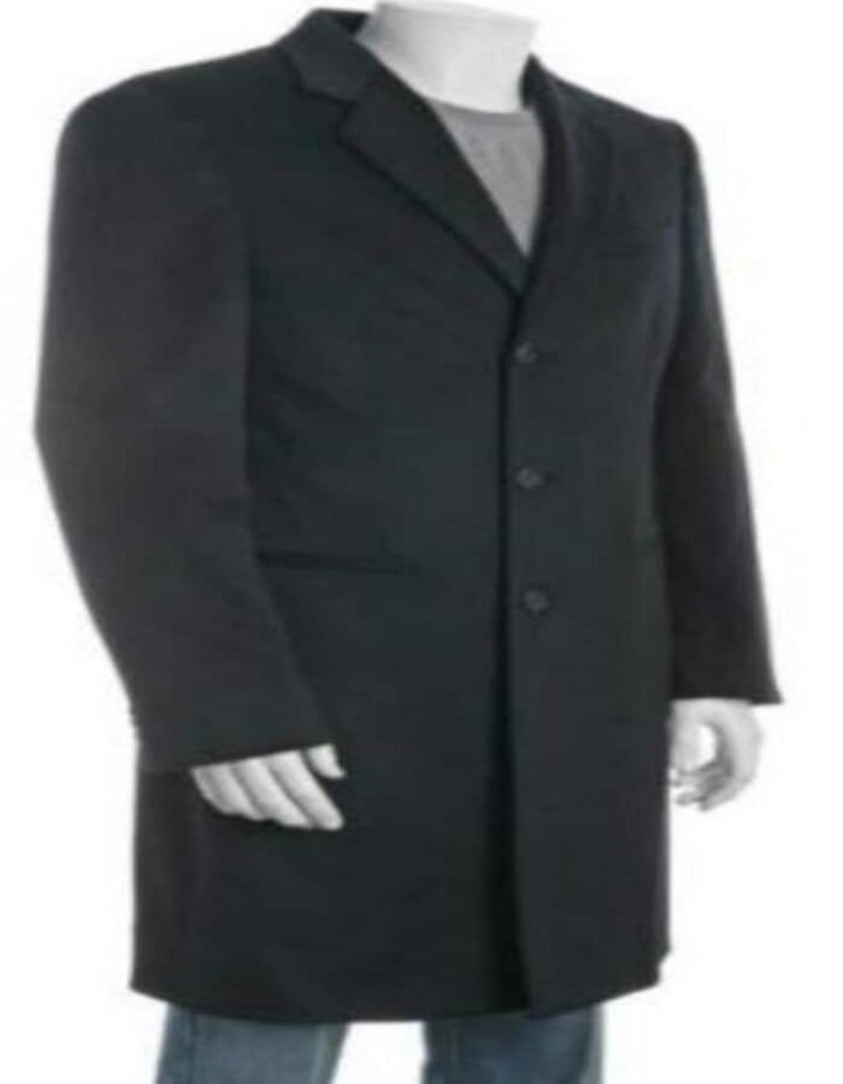 Mens Overcoat - Topcoat For Men - Winter Fabric - men's three button 1930s Black Overcoat - Men's Tuxedo USA