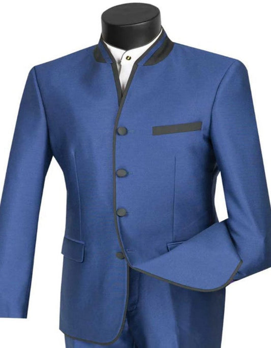 Blue Prom Suit - Blue 4 Button Homecoming Outfits For Guys Blue - Men's Tuxedo USA