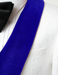 Blue Prom Suit - One Button Blue Homecoming Outfits For Guys Royal Blue Velvet Lapel - Men's Tuxedo USA