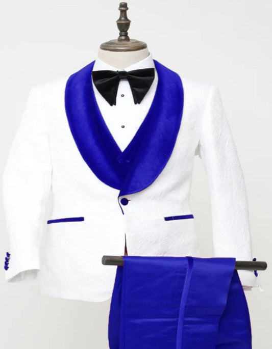 Blue Prom Suit - One Button Blue Homecoming Outfits For Guys Royal Blue Velvet Lapel - Men's Tuxedo USA