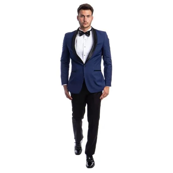 Mens Blue Tuxedo 2-PC Slim Fit, By Azzuro - Men's Tuxedo USA