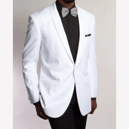 Simple White Tuxedo Suit Blazer Sports Coat Jacket, Modern Fit - Men's Tuxedo USA