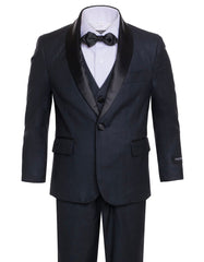 Boys Vested Shawl Collar Tuxedo in Navy - Men's Tuxedo USA