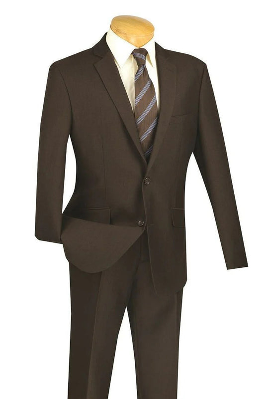 Brown Wedding Suit - Jacket + Pants - Brown Tuxedo - Brown Groomsmen Fabric Suit - Men's Tuxedo USA