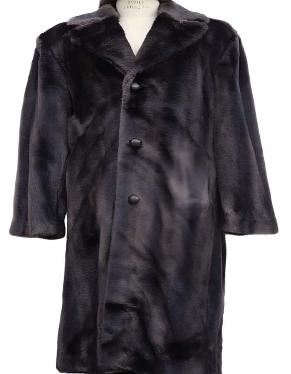 Mens Overcoat - Topcoat For Men - Winter Fabric - Faux Fur Overcoat - Long Top Coat Full length Coat Brown - Men's Tuxedo USA