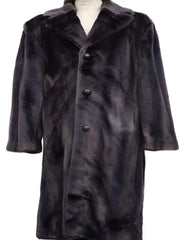 Mens Overcoat - Topcoat For Men - Winter Fabric - Faux Fur Overcoat - Long Top Coat Full length Coat Brown - Men's Tuxedo USA