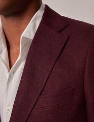 Mens Linen Suit For Beach Wedding - Summer Suit in Burgundy - Men's Tuxedo USA