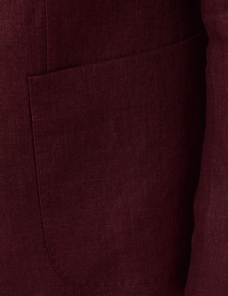 Mens Linen Suit For Beach Wedding - Summer Suit in Burgundy - Men's Tuxedo USA