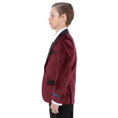 Perry Ellis Boys Velvet Jacket, Burgundy - Men's Tuxedo USA