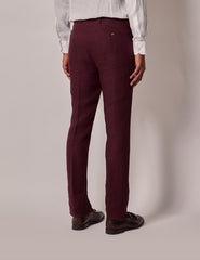 Mens Linen Suit For Beach Wedding - Summer Suit in Burgundy - Men's Tuxedo USA