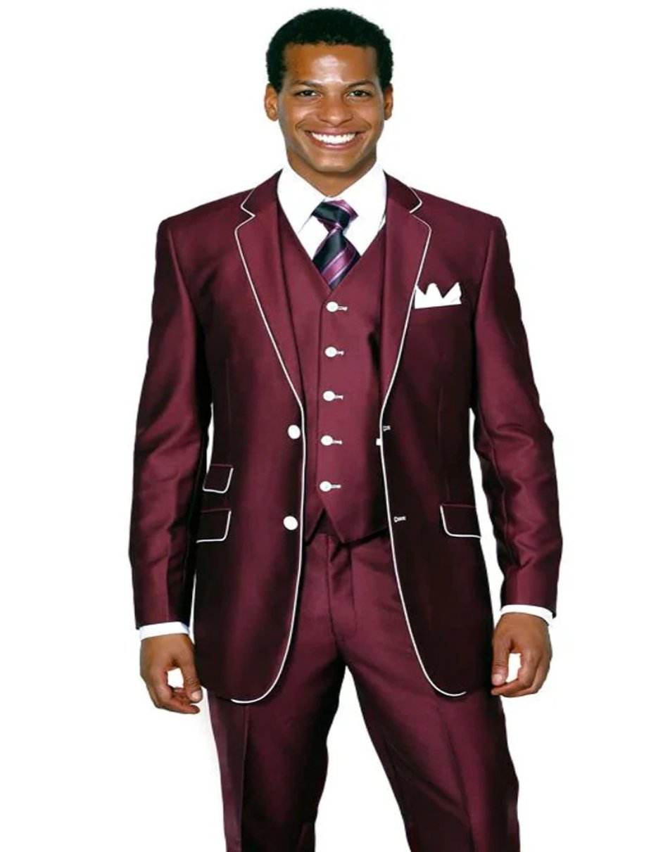 Mens Burgundy Prom Tuxedo - Maroon Wedding Dinner Shiny Suit - Men's Tuxedo USA