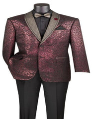 Burgundy Tuxedo - Maroon Burgundy Color - Prom Suit - Burgundy - Paisley Floral Tuxedo - Wedding Groom Suit