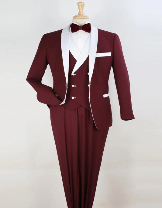 Mens Burgundy Prom Tuxedo - Maroon Wedding Dinner Suit - Men's Tuxedo USA