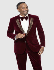 Mens Burgundy Prom Tuxedo - Maroon Wedding Dinner Chest Pocket Suit - Men's Tuxedo USA