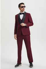 Mens Burgundy Prom Tuxedo - Maroon Wedding Dinner Designer Suit - Men's Tuxedo USA