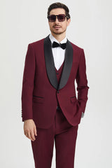 Mens Burgundy Prom Tuxedo - Maroon Wedding Dinner Designer Suit - Men's Tuxedo USA