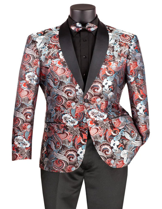 Mens Burgundy Prom Tuxedo - Maroon Wedding Dinner Floral Suit - Men's Tuxedo USA