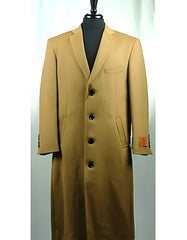 Mens Overcoat - Topcoat For Men - Winter Fabric - 4 Button Wool Blend Camel Bravo Top Overcoat - Men's Tuxedo USA