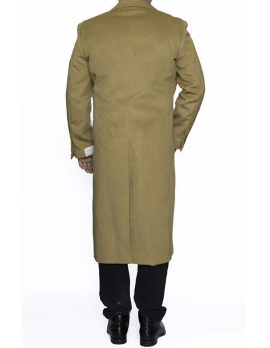 Mens Overcoat - Topcoat For Men - Winter Fabric - Overcoat Long men's Dress Topcoat - Winter coat 4XL 5XL 6XL Camel Big and Tall Large Man ~ Plus Size Three Button - Men's Tuxedo USA