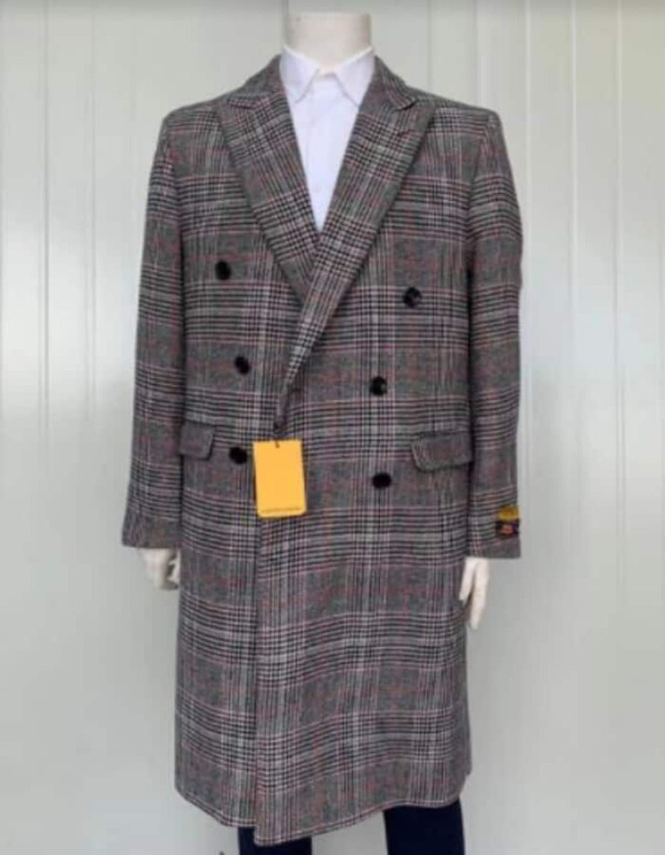 Mens Overcoat - Topcoat For Men - Winter Fabric -Mens Cashmere Blend Multi Coat Full length - Cashmere Overcoat - Men's Tuxedo USA