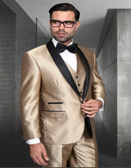 Mens Champagne Tailored Fit Tuxedo