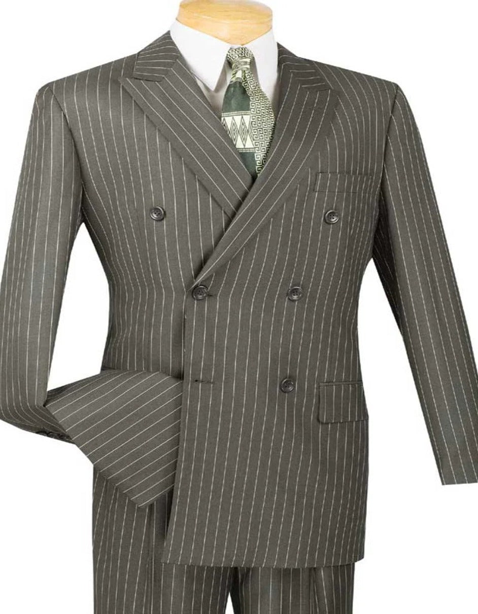 1920s Mens Suit - 1920s Mens Outfit - 1920s  costume  Bold Pinstripe  Suit in  Charcoal - Men's Tuxedo USA