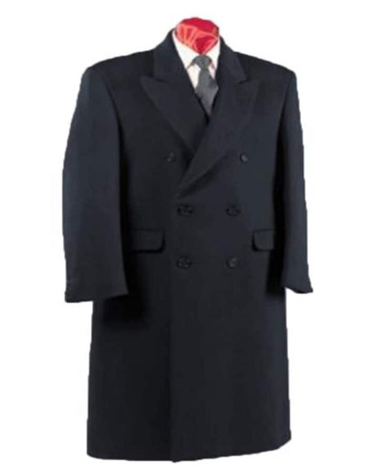 Mens Overcoat - Topcoat For Men - Winter Fabric - Alberto Nardoni Double Breasted Authentic Fully Lined Double Breasted Men's Dress Coat Wool Blend Long Overcoat - Men's Tuxedo USA