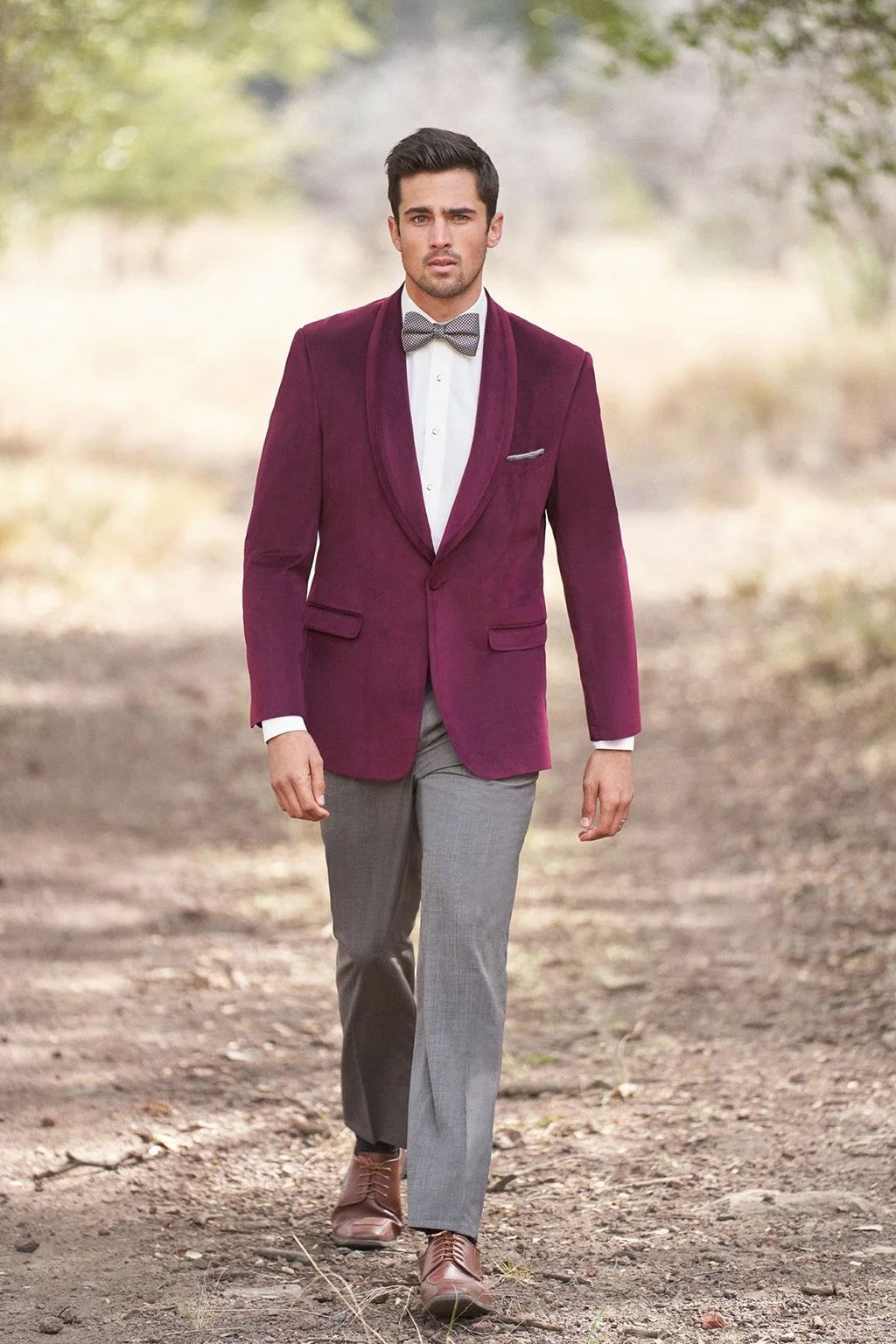 Velvet Blazer - Mens Blazer - Dinner Jacket "Venice" Cranberry Velvet Dinner Jacket - Separates - Men's Tuxedo USA